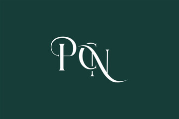Initial PCN creative letter logo design. Elegant Monogram Logo Design with Decorative Elements and Typography