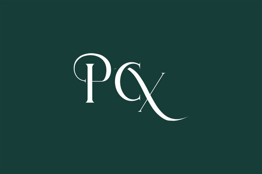 Initial PCX creative letter logo design. Elegant Monogram Logo Design with Decorative Elements and Typography