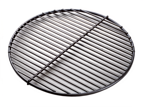 Round metal grill grate isolated on transparent background