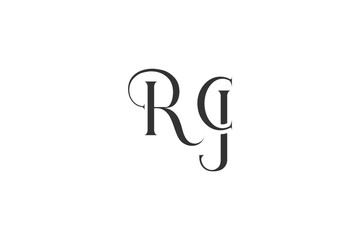 Initial RCJ creative letter logo design. Elegant Monogram Logo Design with Decorative Elements and Typography