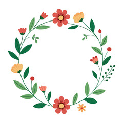 Floral wreath made of wild meadow flowers