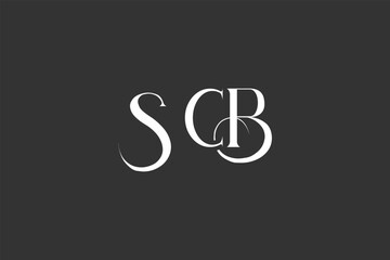 Initial SCB creative letter logo design. Elegant Monogram Logo Design with Decorative Elements and Typography