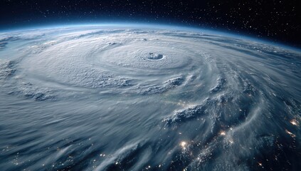 Massive hurricane swirling over Earth