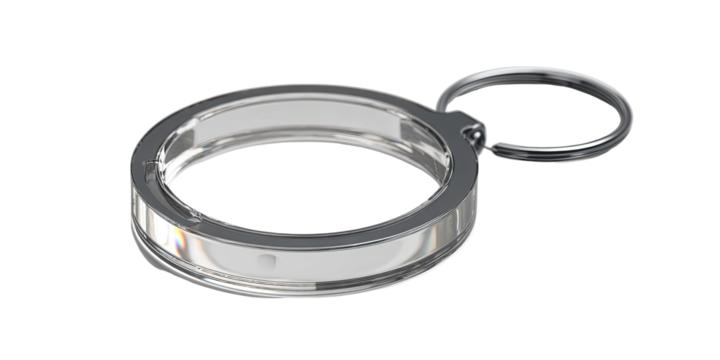 Circular metal ring with attached loop