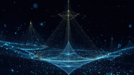 Abstract digital art, interconnected structures