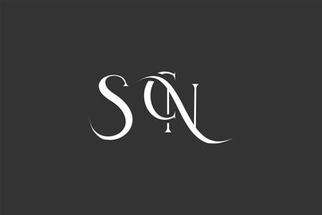 Initial SCN creative letter logo design. Elegant Monogram Logo Design with Decorative Elements and Typography