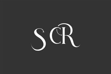 Initial SCR creative letter logo design. Elegant Monogram Logo Design with Decorative Elements and Typography