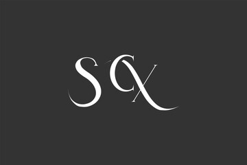 Initial SCX creative letter logo design. Elegant Monogram Logo Design with Decorative Elements and Typography