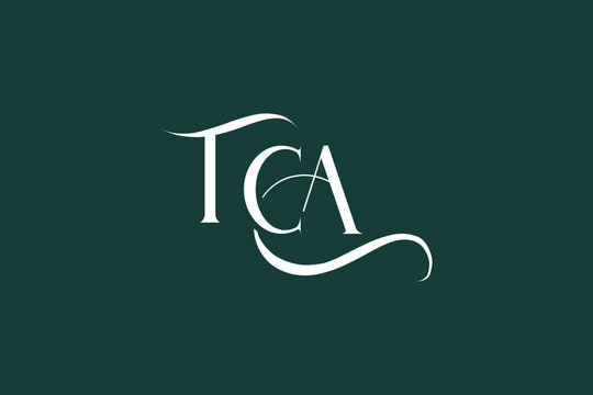 Initial TCA creative letter logo design. Elegant Monogram Logo Design with Decorative Elements and Typography
