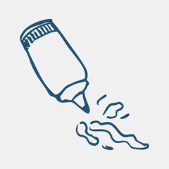 doodle of tomato sauce in a bottle. vector icon