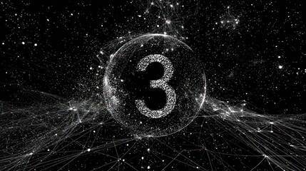 Abstract digital countdown 3