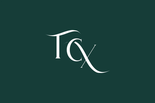 Initial TCX creative letter logo design. Elegant Monogram Logo Design with Decorative Elements and Typography