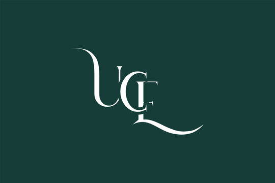 Initial UCE creative letter logo design. Elegant Monogram Logo Design with Decorative Elements and Typography