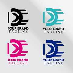 Minimal DE Monogram Logo Bundle  Geometric Branding Kit for Business & Startups.ai