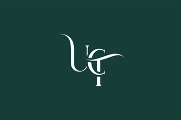 Initial UCT creative letter logo design. Elegant Monogram Logo Design with Decorative Elements and Typography