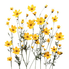 Vibrant Yellow Cosmos Flowers Bold Geometric Design Delightful Spring Bloom