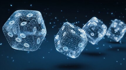 Abstract dice in motion