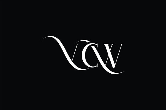 Initial VCW creative letter logo design. Elegant Monogram Logo Design with Decorative Elements and Typography