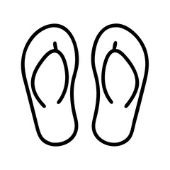 Find summer flip flops vector icon design element for vacation and beach wear fashion style guide