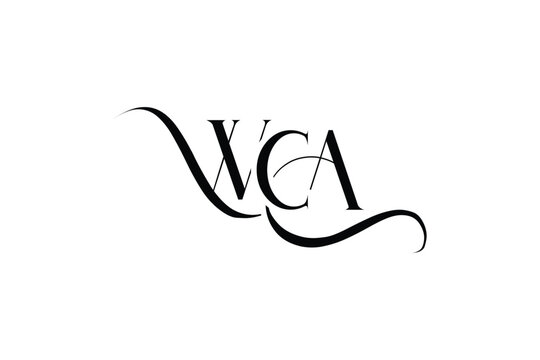 Initial WCA creative letter logo design. Elegant Monogram Logo Design with Decorative Elements and Typography