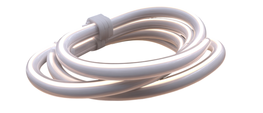 Rolled-up flexible, light-emitting tube