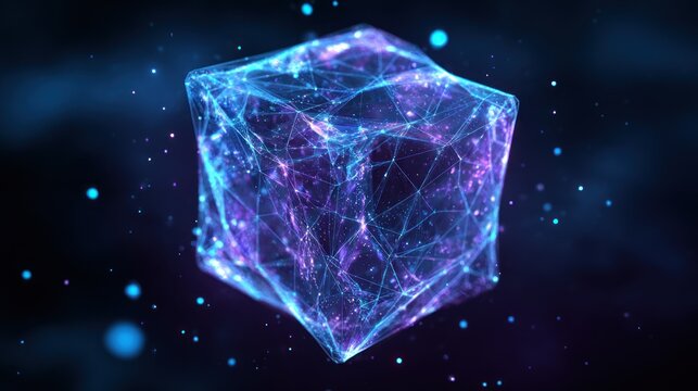 Abstract digital cube - Powered by Adobe