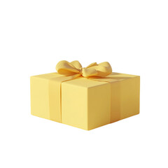 Obraz premium A Yellow Gift Box with a Big Bow Joyful Surprise Celebration,