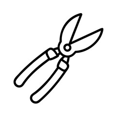 Illustration of garden pruning shears for plants and trees with comfortable grip handles tool