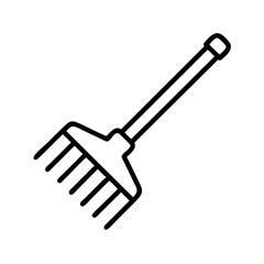 Find the best garden rake tool for leaves and lawn care outdoor equipment vector illustration tool