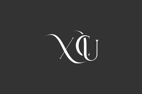 Initial XCU creative letter logo design. Elegant Monogram Logo Design with Decorative Elements and Typography