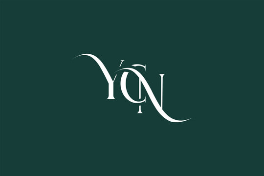 Initial YCN creative letter logo design. Elegant Monogram Logo Design with Decorative Elements and Typography