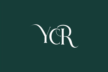 Initial YCR creative letter logo design. Elegant Monogram Logo Design with Decorative Elements and Typography