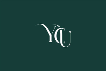 Initial YCU creative letter logo design. Elegant Monogram Logo Design with Decorative Elements and Typography