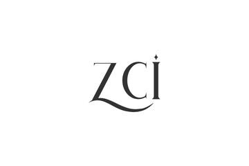 Initial ZCI creative letter logo design. Elegant Monogram Logo Design with Decorative Elements and Typography