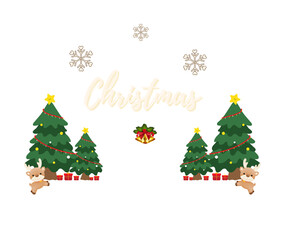 Christmas Holiday Header Banner, Merry and Bright Christmas Banner
