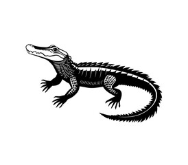 Obraz premium Modern alligator icon with a white background and silhouette design