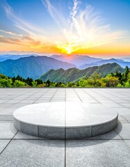 Empty stone platform in nature