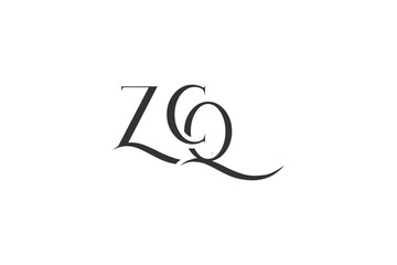 Initial ZCQ creative letter logo design. Elegant Monogram Logo Design with Decorative Elements and Typography