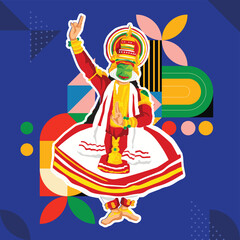Kathakali modern art vector