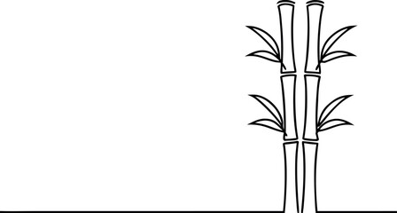  single continuous line art drawing of bamboo eps
