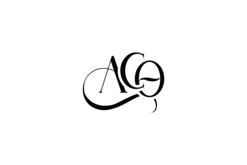 Initial ACO creative letter logo design. Elegant Monogram Logo Design with Decorative Elements and Typography