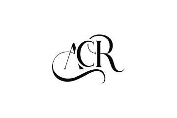 Initial ACR creative letter logo design. Elegant Monogram Logo Design with Decorative Elements and Typography
