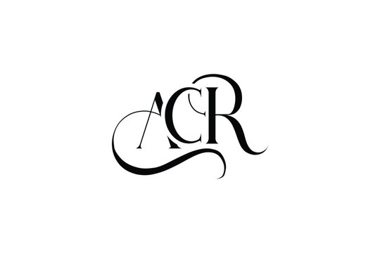 Initial ACR creative letter logo design. Elegant Monogram Logo Design with Decorative Elements and Typography