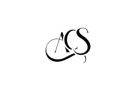 Initial ACS creative letter logo design. Elegant Monogram Logo Design with Decorative Elements and Typography