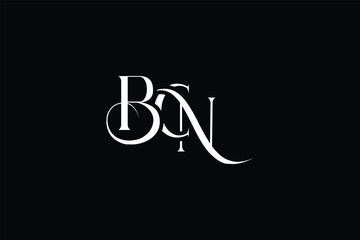 Initial BCN creative letter logo design. Elegant Monogram Logo Design with Decorative Elements and Typography