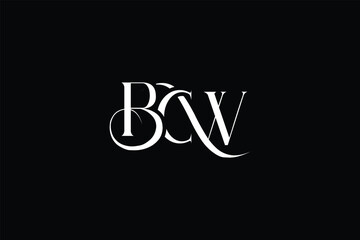 Initial BCW creative letter logo design. Elegant Monogram Logo Design with Decorative Elements and Typography