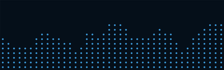 Dynamic vector tech background with blue geometric dots on a dark canvas.