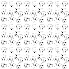 Black and White Pumpkin Pattern Rubber Hose Style