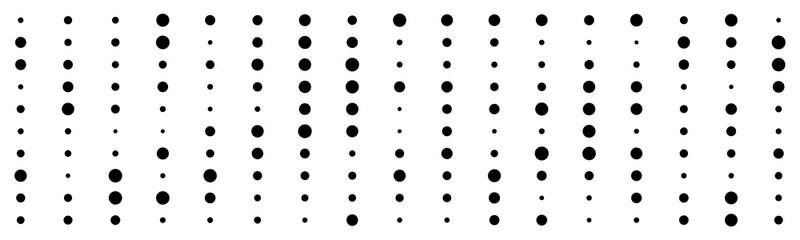 Monochrome dot matrix pattern with black circles on white background.