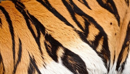 Close-up view of a tiger's striped fur texture